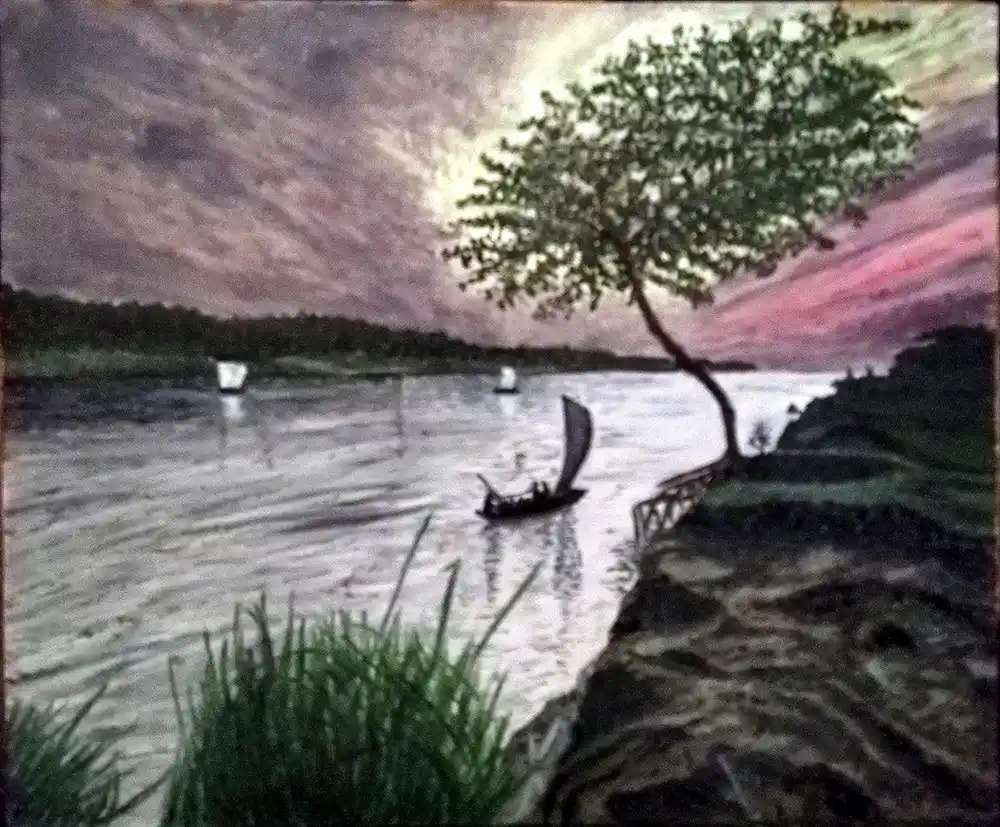 Eventide, Oil Painting, Impressionism, Nature, Home decor, Wall decor, Artwork, Handpainted, Art, Painting, VistaPallett